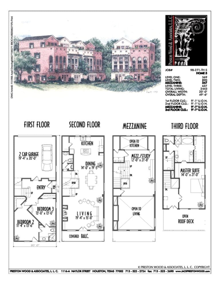 Narrow Townhome Plans Online Brownstone Style Homes Town House Desig