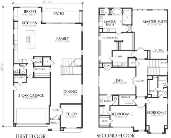 Two Story House Plan E3018