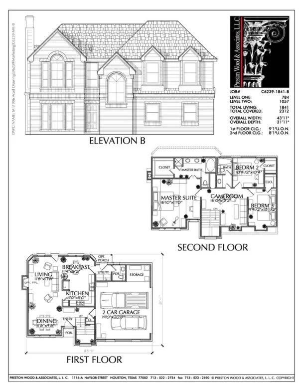 Two Story House Plan C6239 B