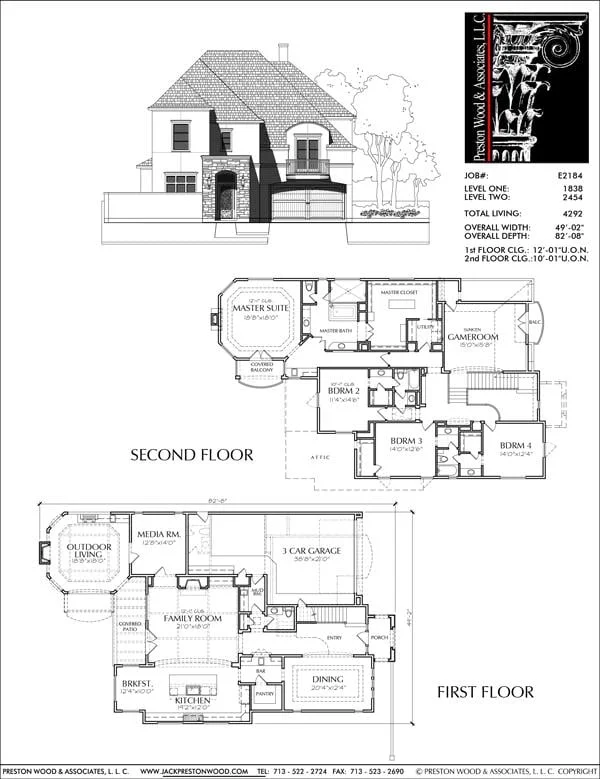 Two Story House Plan E2184