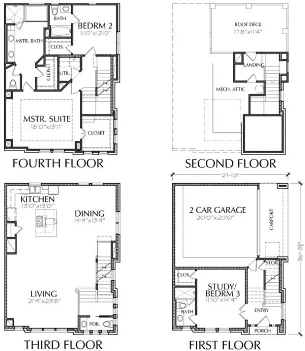 Townhouse Plan E1225 A1.1