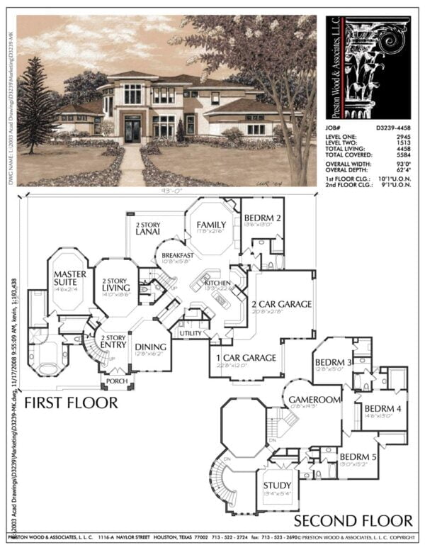 Two Story House Plan D3239