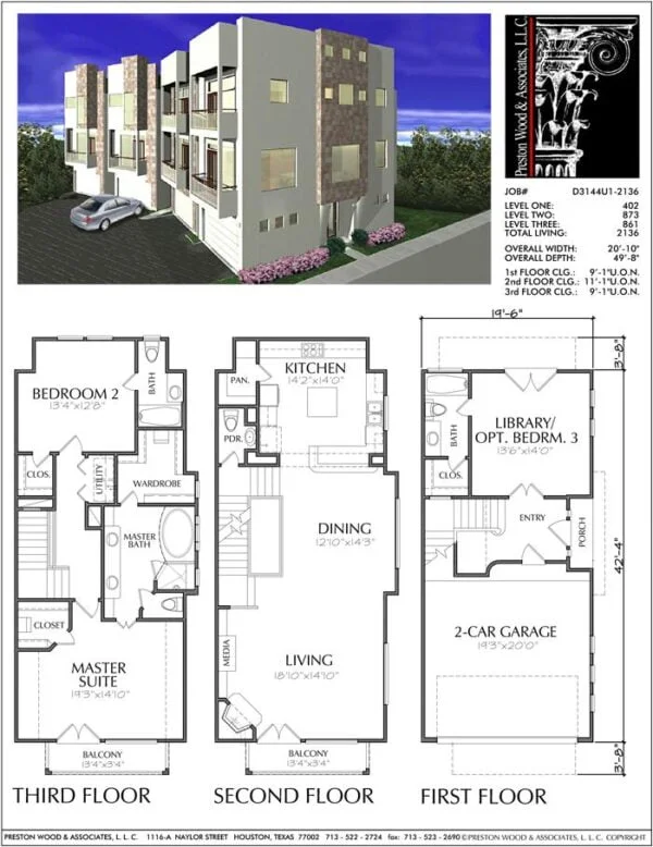 Townhouse Plan D3144-2136