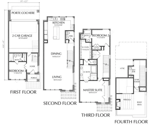 Duplex Townhouse Plan E2028 A1.1