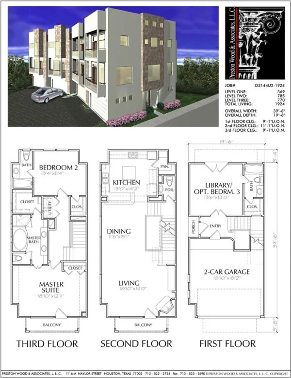 Townhouse Plan D3144-1924