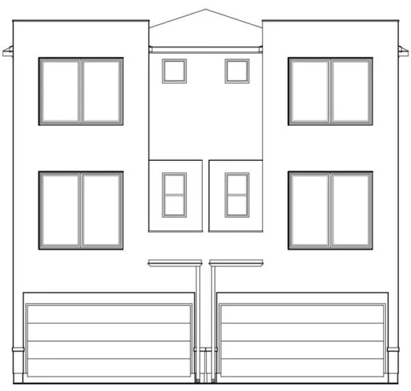 Duplex Townhouse Plan D7033 E & E Flip