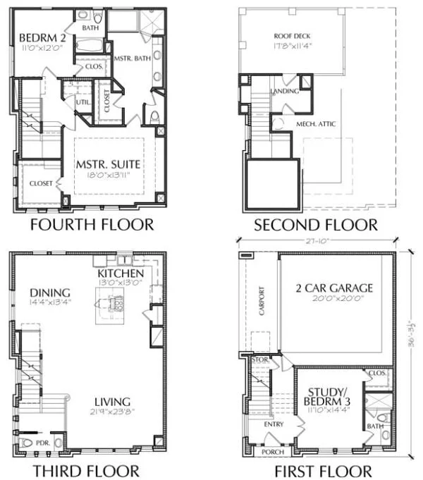 Townhouse Plan E1225 A1.1