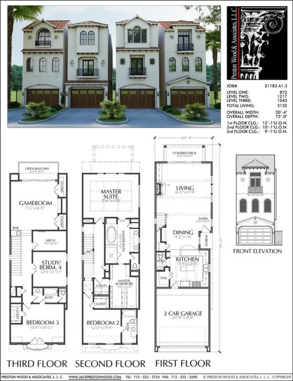 Townhouse Plan E1183 A1.3