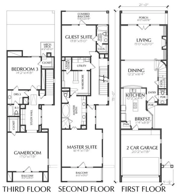 Townhouse Plan E1027 B