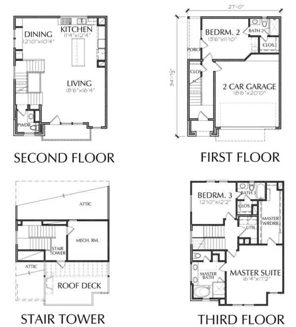 Townhouse Plan E1188 A1.1