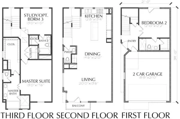 Townhouse Plan E4021 A1.1