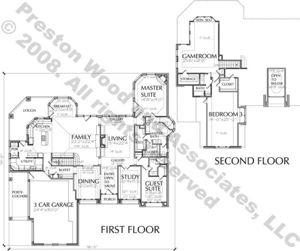 Two Story House Plan C7146