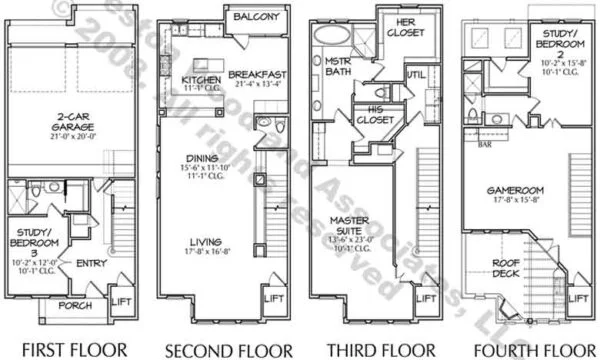 Townhome Plan D5182 Alcala