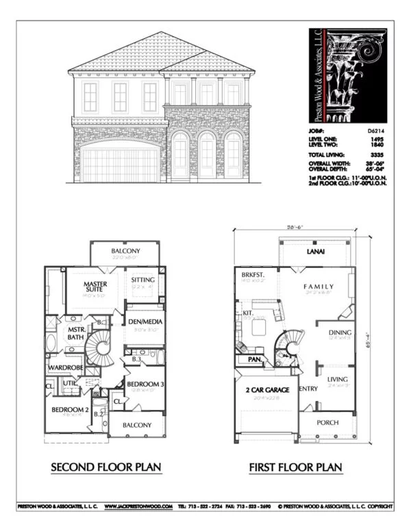 Two Story House Plan D6214