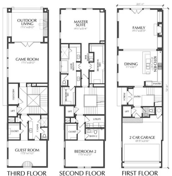 Townhouse Plan E3097 A1.1