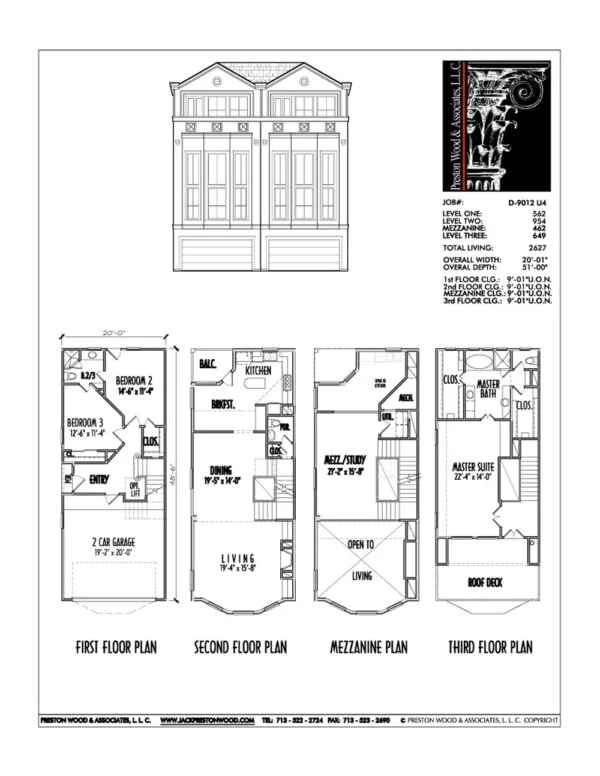 Duplex Townhouse Plan C9012 u4