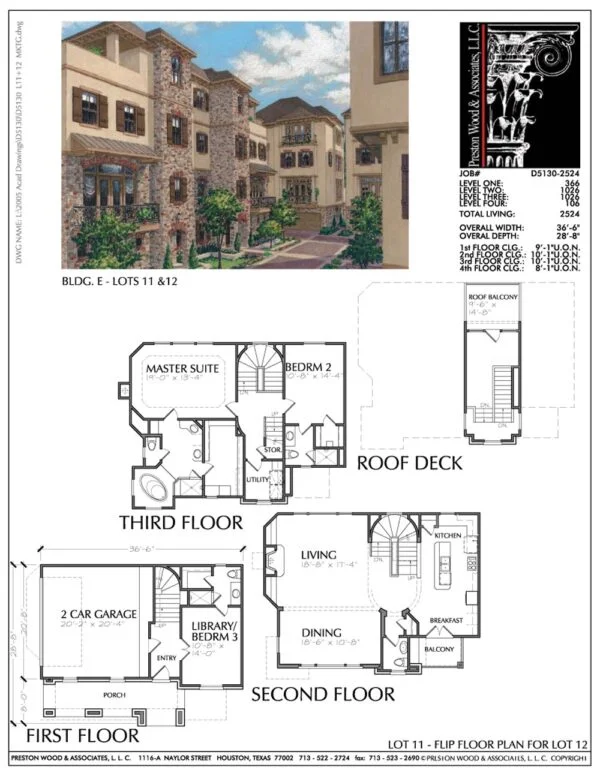 Duplex Townhouse Plan D5130 E11 & E12