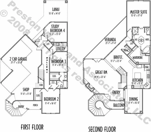 Two Story House Plan C9157