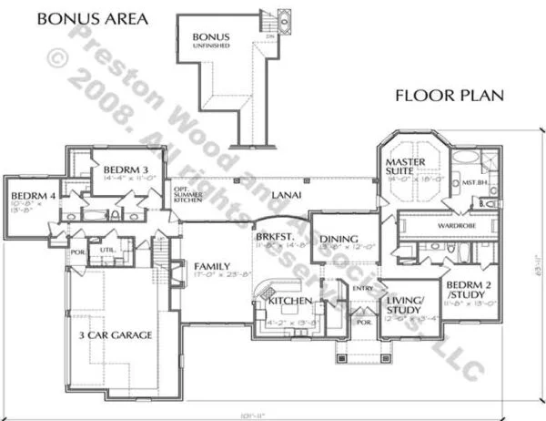 One Story House Plan C9060