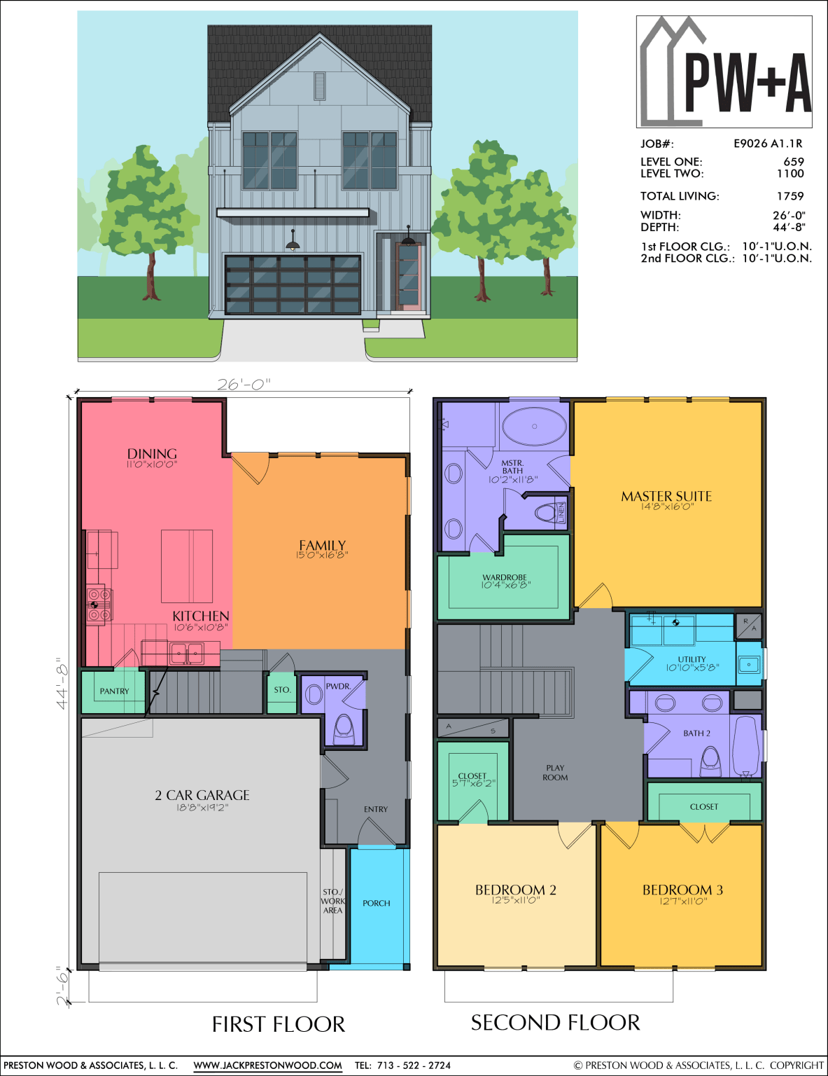 Two Story Small Home Plan E9026 A1.1 - Jack Preston Wood