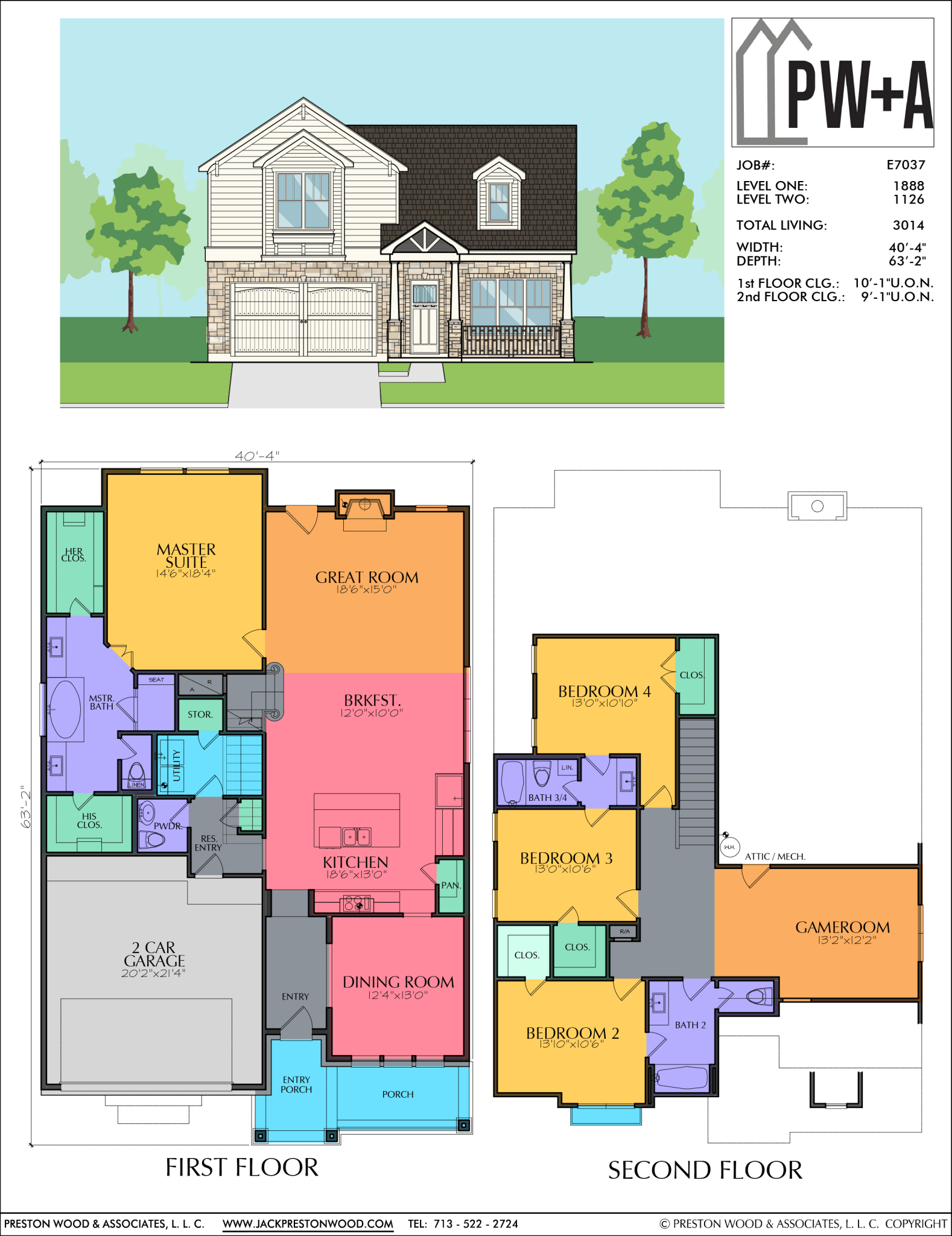 Two Story Urban Home Plan E7037 - Jack Preston Wood