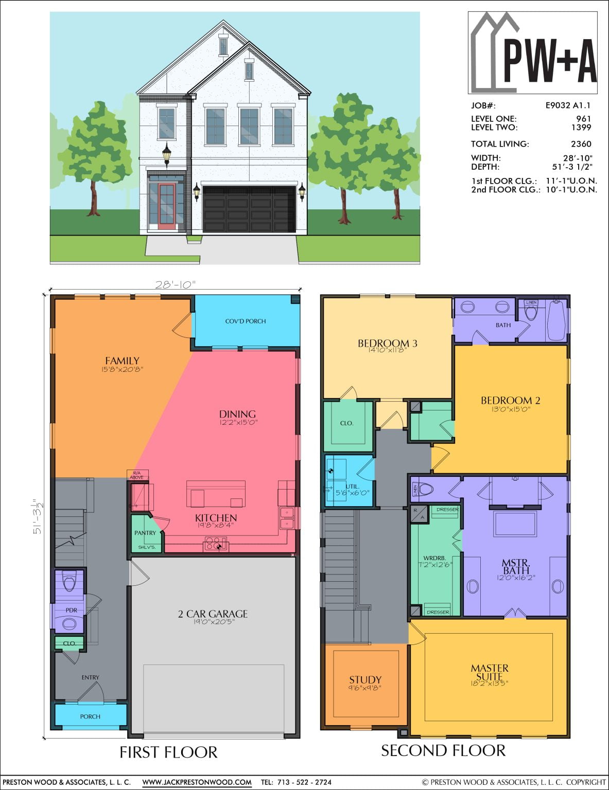 Two Story Townhome Plan E9032 A1.1 - Jack Preston Wood