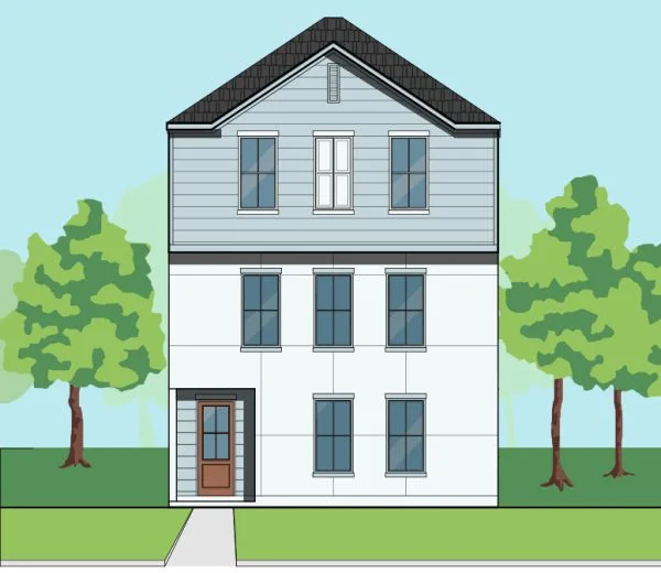 Three Story Townhome Plan F0017 A1.1