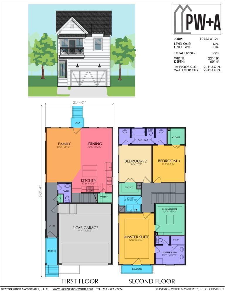 Two Story Townhome Plan F0256 A1.2 - Jack Preston Wood