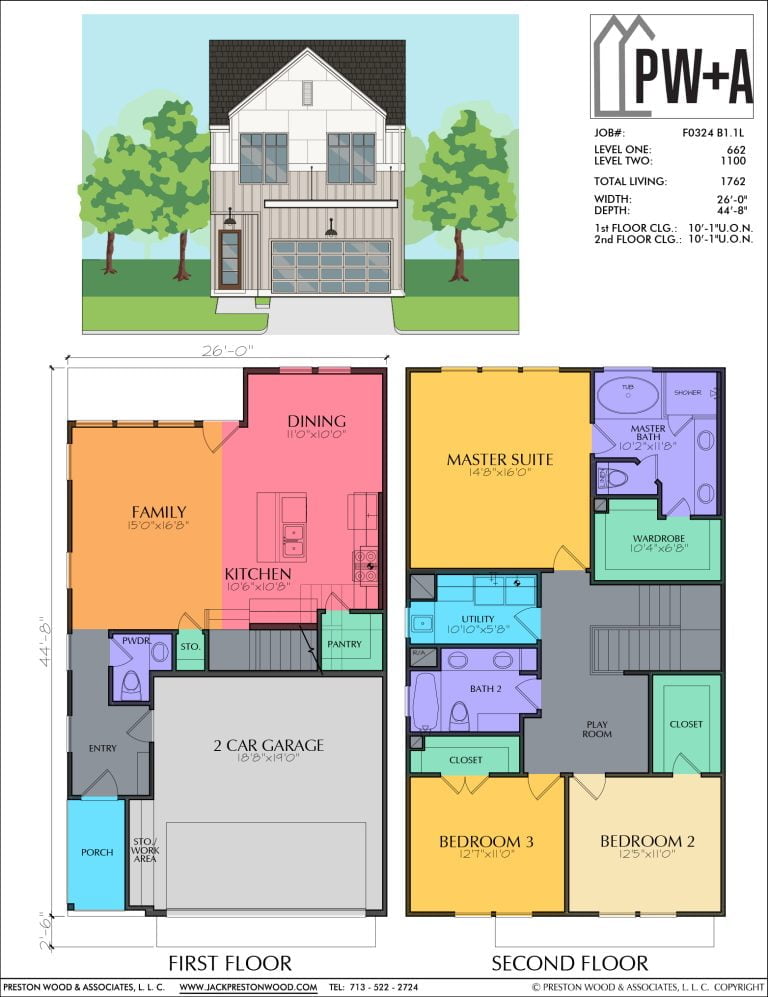 Two Story Townhome Plan F0324 B1.1L - Jack Preston Wood