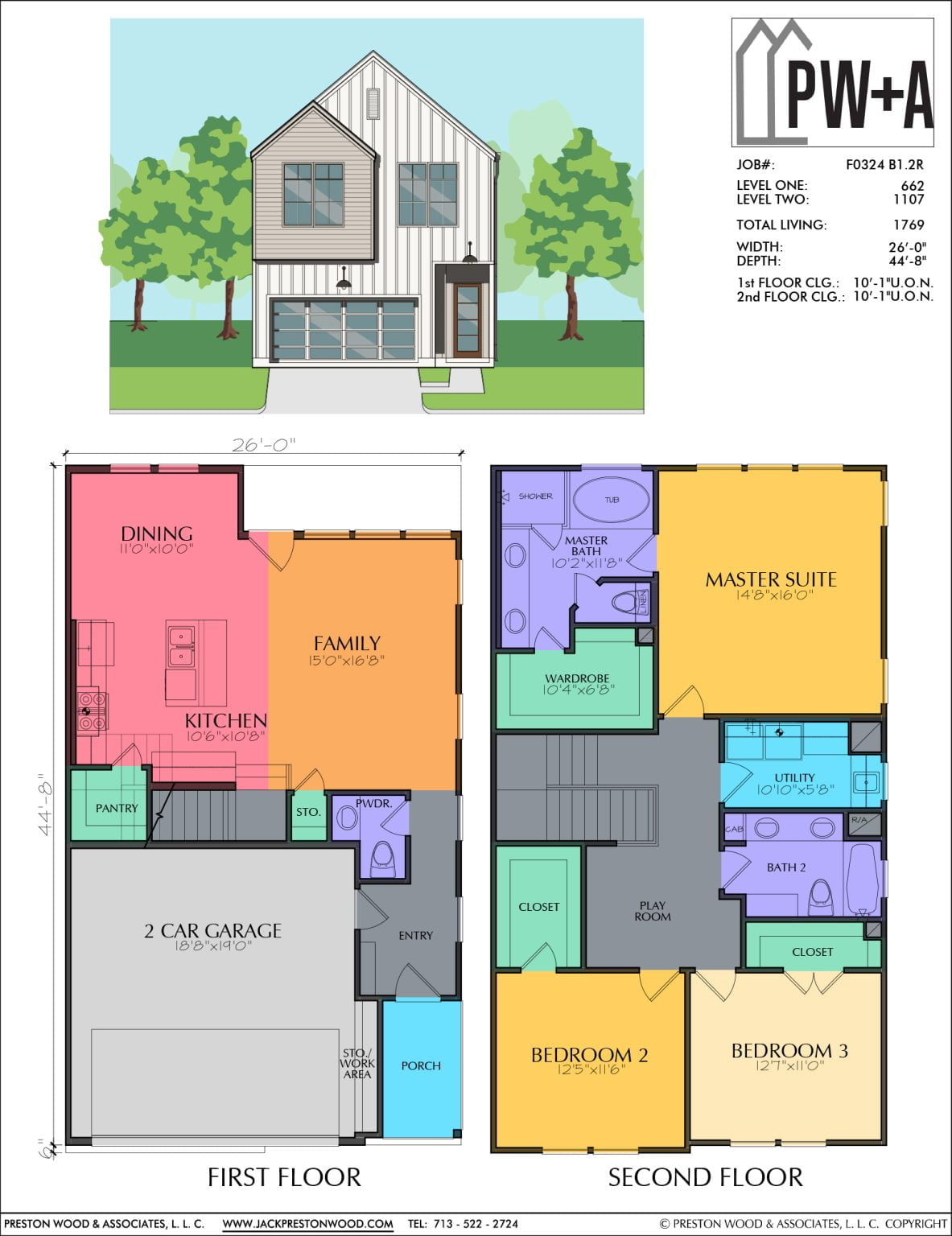 Two Story Townhome Plan F0324 B1.2R - Jack Preston Wood